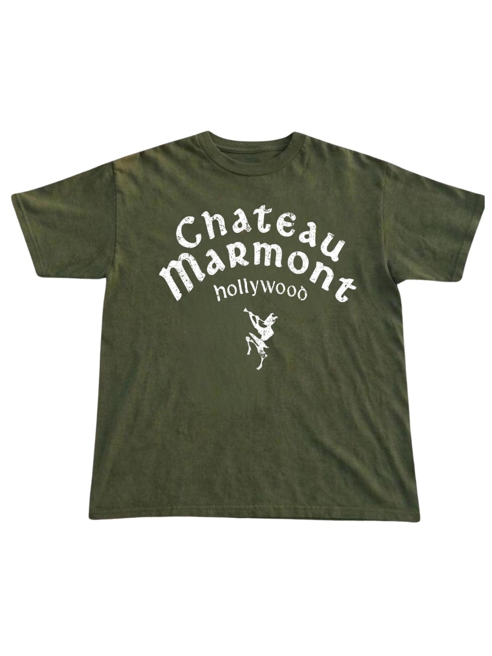Gildan Chateau Marmont Hollywood Olive Graphic Tee